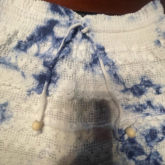 Blanco White & Blue Tye-Die Ruffled skirt w Short pants Under Size Small - Picture 9 of 14